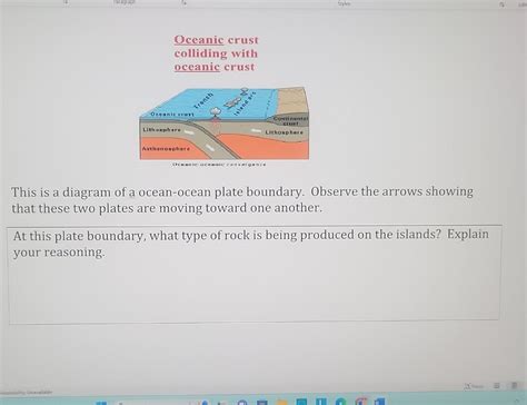 Solved This is a diagram of a ocean-ocean plate boundary. | Chegg.com