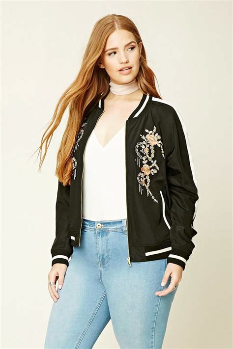 Forever 21 Plus Size Embroidered Jacket Embroidered Jacket Jackets