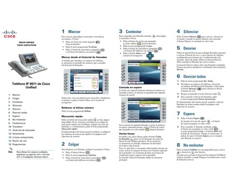 Guía de inicio rápido para ejecutivos del teléfono IP 9971 de Cisco