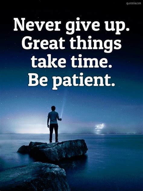 Never Give Up Great Things Take Time Be Patient