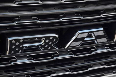 Premium Cast Matte Black Die-Cut Vinyl Flag Decals for 2019-2023 RAM Grille