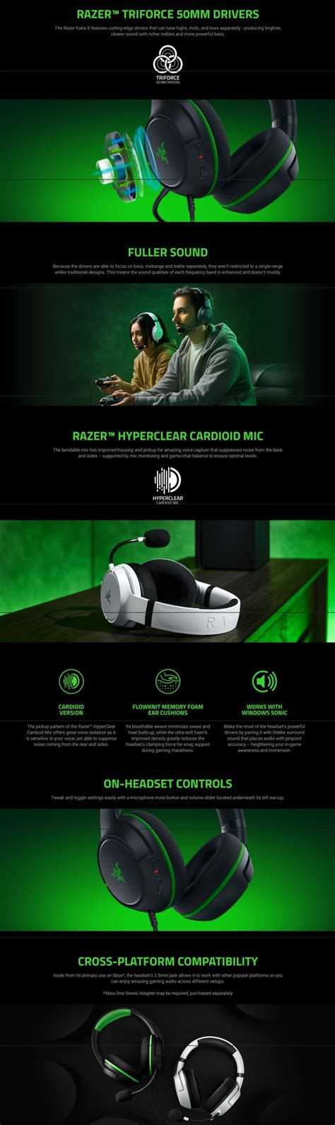 Razer Kaira X For Xbox Wired Headset For Xbox Series X S Rb Tech And Games