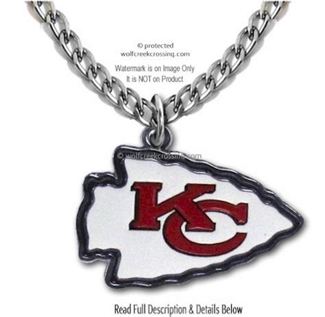 Large Kansas City Chiefs Logo Necklace Nfl Football Sports Jewelry