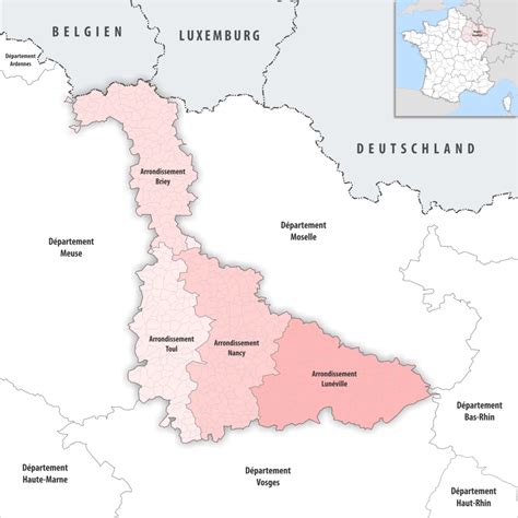 Les Arrondissements Du D Partement De Meurthe Et Moselle