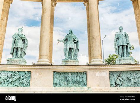 A Close Up Of Statues And Monuments Of Hungarian Historical Figures On