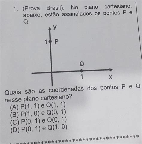 Solved Prova Brasil No Plano Cartesiano Abaixo Est O Assinalados