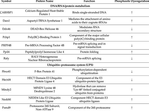 Dysregulated Phosphorylation Of Proteins Linked To Dna Rna And