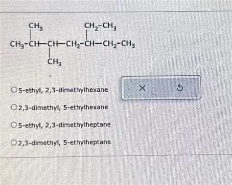 Solved 5 Ethyl 2 3 Dimethylhexane 2 3 Dimethyl Chegg