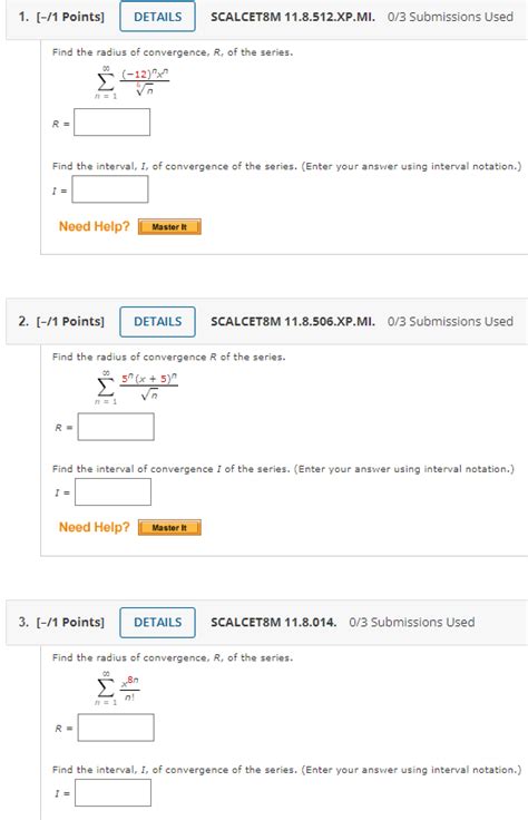 Solved 1 1 Points DETAILS SCALCET8M 11 8 512 XP MI 0 3 Chegg