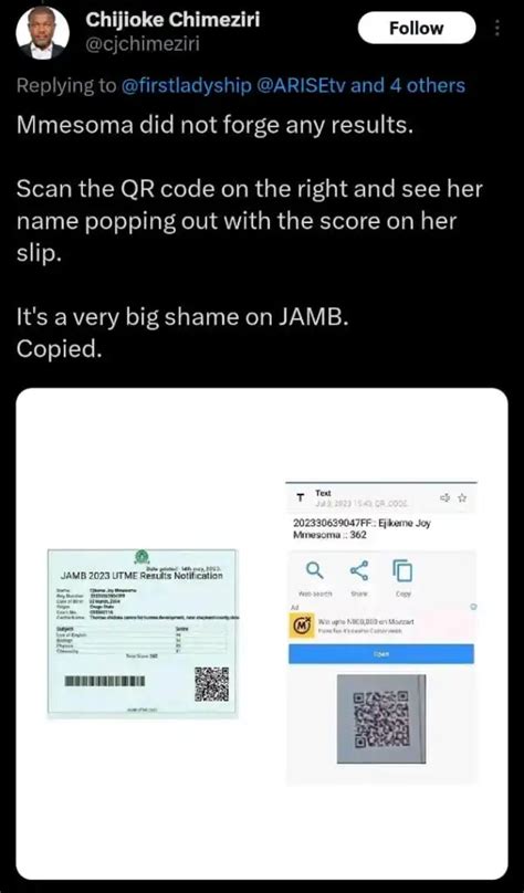 Fact Check How Mmesoma Ejikemes Fake Jamb Utme Result Came About Da