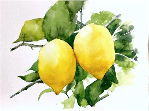 Lemon Watercolor Tutorial Michele Clamp Art