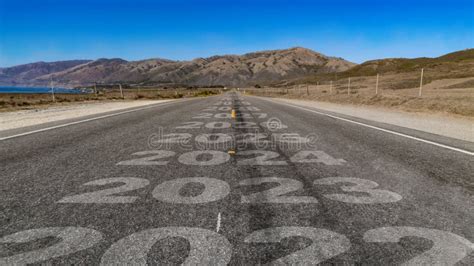 2022 2032 Written On Highway Road To The Mountain Stock Image Image