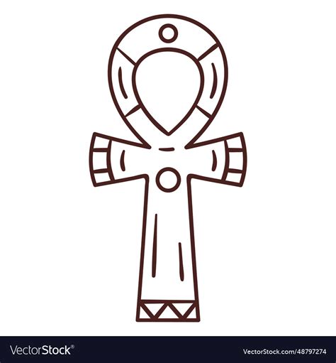 Egyptian symbol ankh stroke Royalty Free Vector Image