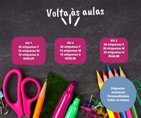 Etiquetas Escolares Personalizadas Fazemos Qualquer Tema Elo