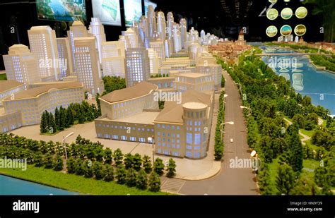 Model of a city architecture, buildings and park model Stock Photo - Alamy