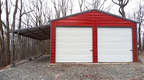 22x30x9 A Frame Vertical Roof Garage With Lean To Get Carports