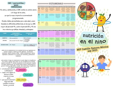 Triptico Nutricion Del Niño En El Niño Mip Castillo Zamora Mónica Sep