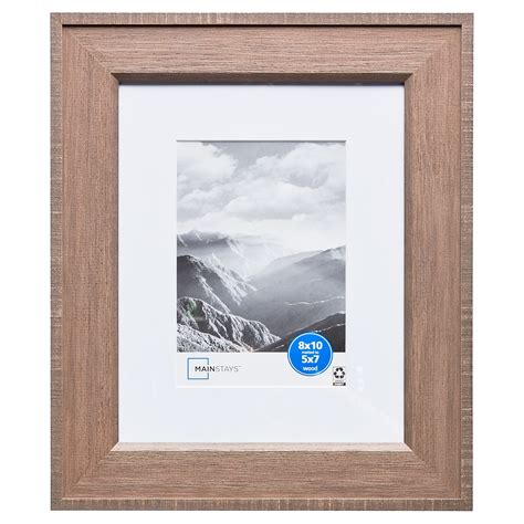 Mainstays 8"x10" matted to 5"x7" Rustic Wood Tabletop Picture Frame ...