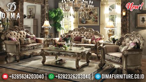 Desain Klasik Sofa Tamu Mewah Baroque Italian Luxury DF 1104 WA 62