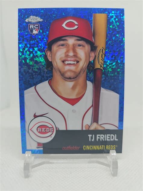 2022 Topps Chrome Platinum Anniversary BLUE MINI DIAMOND RC TJ Friedl