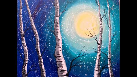 Beginner Acrylic Painting Class Birch Trees Lovewinterart Theartsherpa Youtube