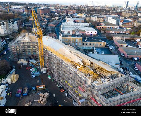 November Baukran St Rzt Heute Morgen Auf Der Drum Baustelle Am