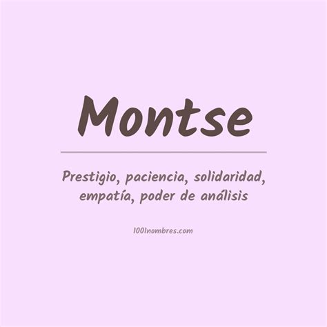 Significado Del Nombre Montse