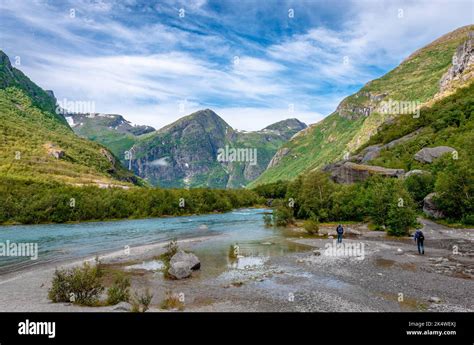 Briksdalen Valley Part Of The Jostedal Glacier National Park In Norway