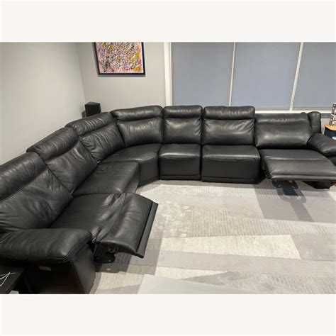 Natuzzi Leather Sectional - AptDeco