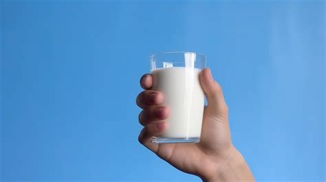 Día mundial de la leche un vaso de leche en la mano generativo ai