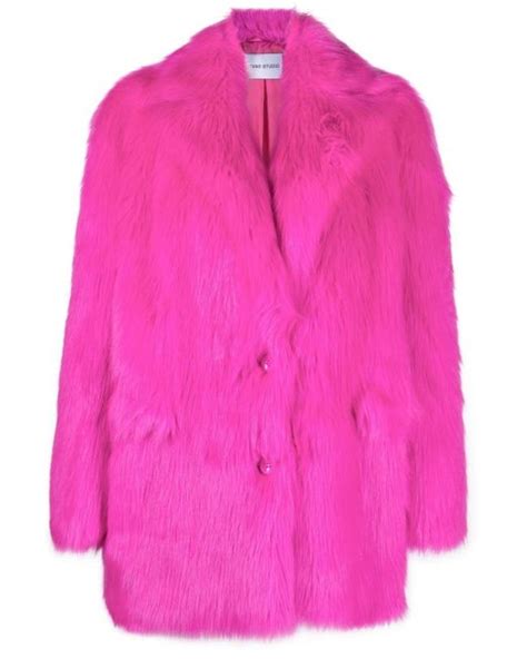 Stand Studio Carter Faux Fur Blazer In Pink Lyst Australia