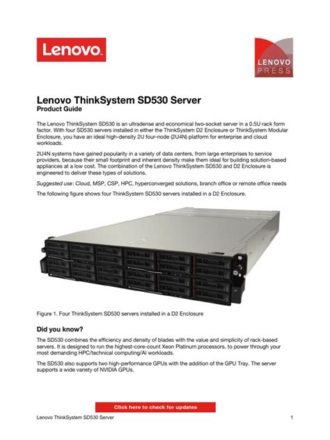 Lenovo Thinksystem Sd530 Server Guia De Producto Pdf Pdf Solid