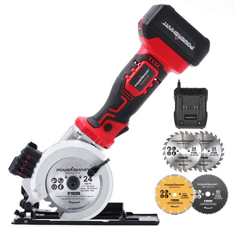 Buy PowerSmart 20V 4-1/2 Inch Cordless Mini Circular Saw Includes 4.0Ah ...