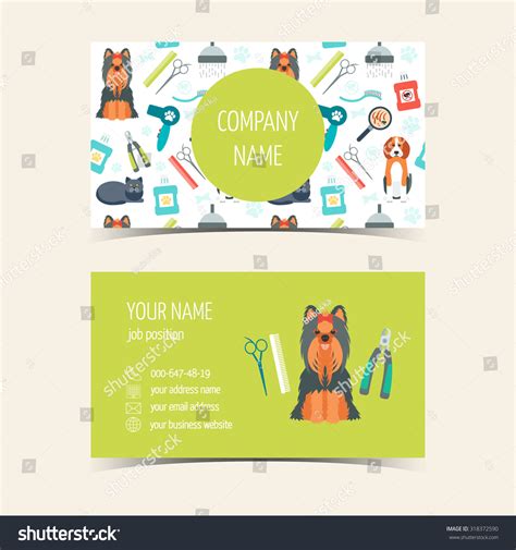 334 Dog grooming business card Images, Stock Photos & Vectors ...