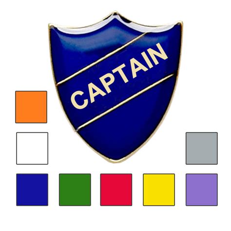 Captain School Badges Shield Shape