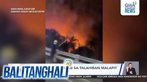 Grass Fire Sumiklab Sa Talahiban Malapit Sa Isang Tulay Balitanghali