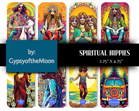 Spiritual Hippies Printable Tarot Card Deck Pdf Png Instant Etsy