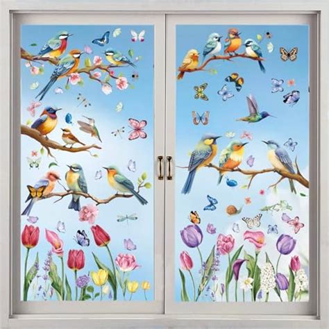 Vibrant Spring And Summer Window Clings 78 Pcs Of Butterfly