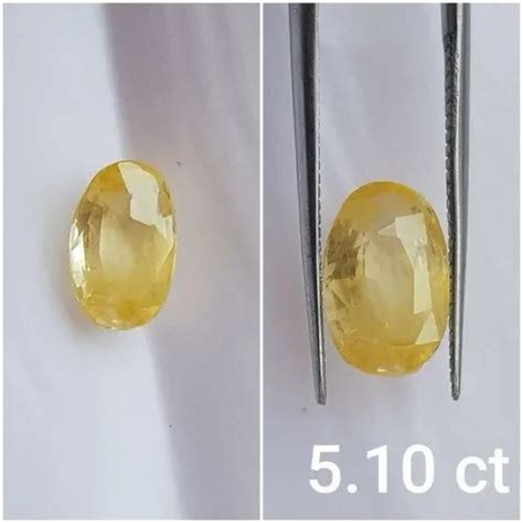 Oval Astrology Natural Ceylon Yellow Sapphire 5 10 Ct At Rs 5500 Carat