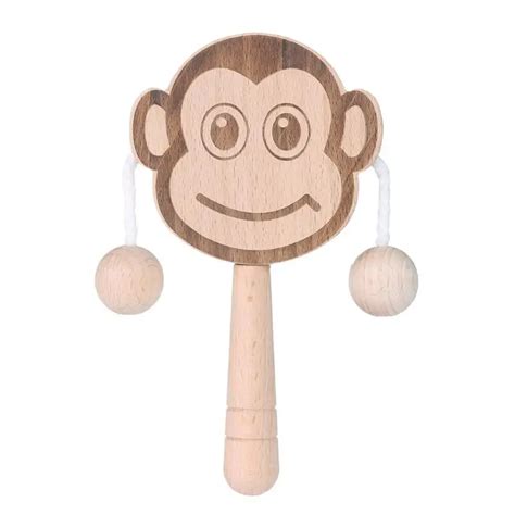 Baby Rattle Toy Cute Monkey Hand Bells Ring Infant Music Interactive