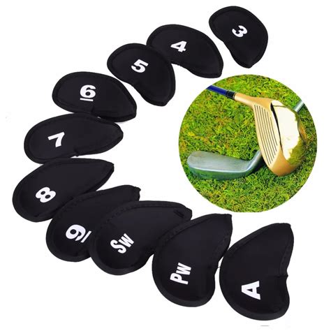 10Pcs Golf Club Head Covers Iron Putter Protective Case HeadCovers Set