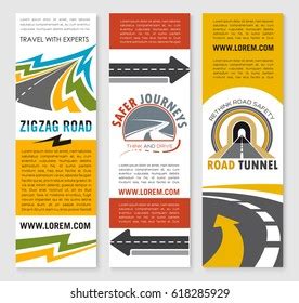 Road Safety Banner Template Set Transportation Stock Vector Royalty