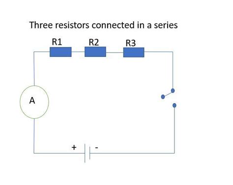 Draw A Circuit Diagram Showing Three Resistors In Series With Ammeter A Cell And A Switch