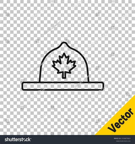 Black Line Canadian Ranger Hat Uniform Icon Royalty Free Stock Vector