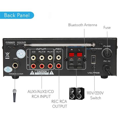 Pyle PTA22BT Bluetooth Mini Blue Series Stereo Power Amplifier 2 X