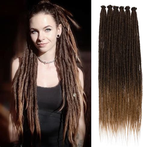 Leeven 24 Inch Ombre Dreadlock Extensions 10 Strands Hippie Single