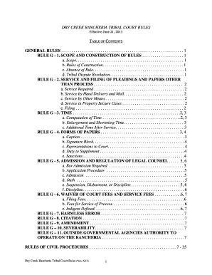 Fillable Online GENERAL RULES RULE G 1 SCOPE AND CONSTRUCTION OF