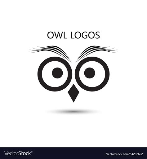 Owl eyes icon symbol logo design Royalty Free Vector Image