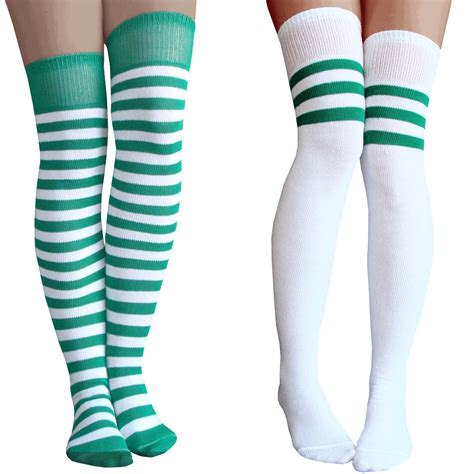 Green Thigh High Socks For A Festive Look