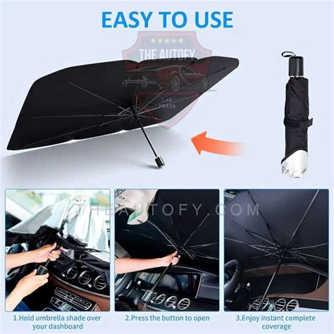 Car Umbrella Sun Shade Cover For Windshield Uv Reflecting Foldable Theautofy